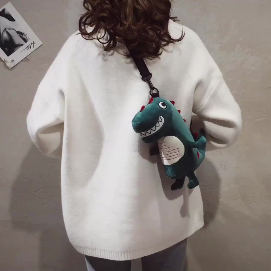 29CM Dinosaur Plush Shoulder Bags Crossbody Bag Backpack School Bags Rucksack Cartoon Soft Stuffed Gift