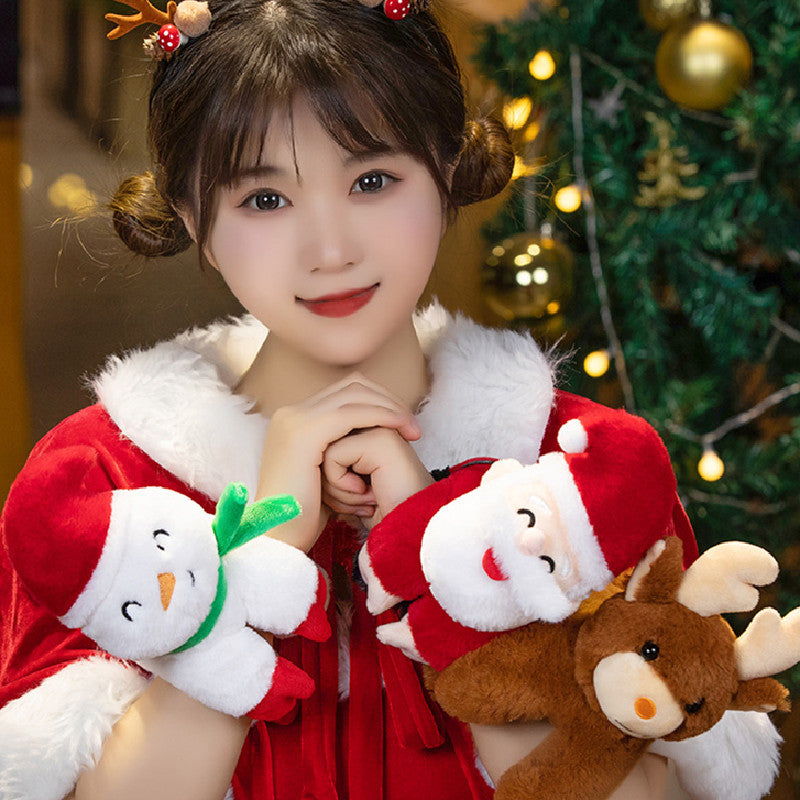 25CM Santa Claus/Snowman/Elk Plush Toy Dolls Stuffed Birthday Xmas Gifts For Kids Children Christmas Decor