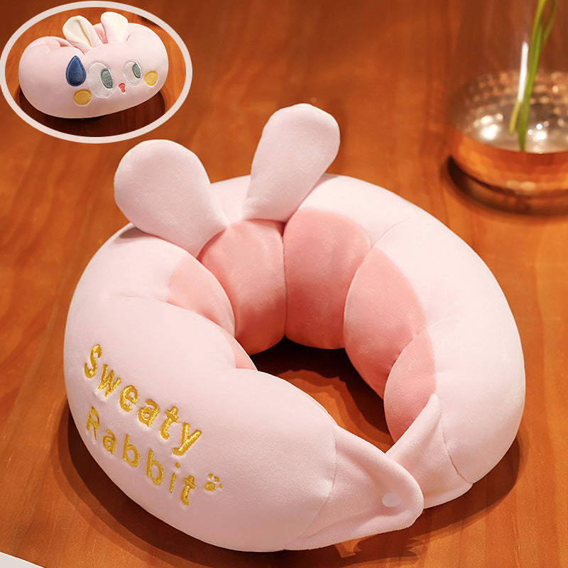 Cute Cartoon Big Eyes Soft Stuffed Animals U-Shaped Pillow Travel Cushion Birthday Xmas Gift