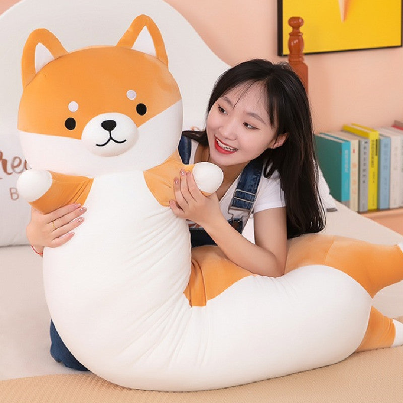 90CM Long Dog Plush Toys Long Body Pillow Cartoon Stuffed Animals Soft Doll Pillows Gifts For Kids Girls