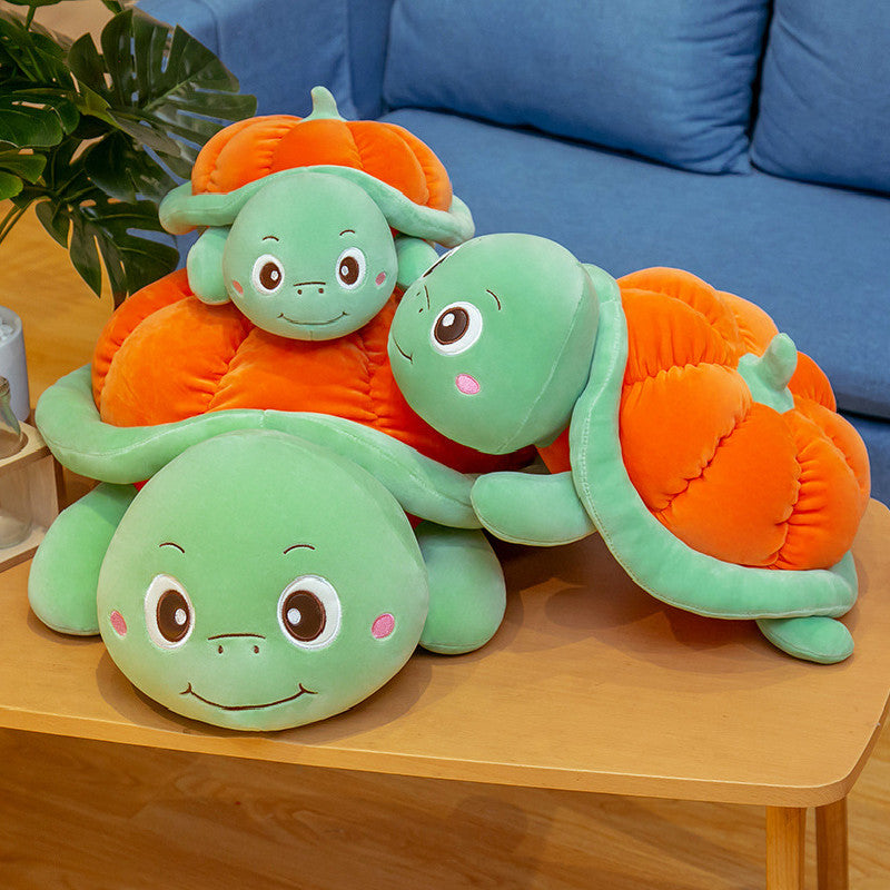 100CM Cartoon Plush Pumpkin Tortoise Big Eyes Turtle Pillow Soft Stuffed Animal Dolls Toy For Kids Baby Xmas Gifts
