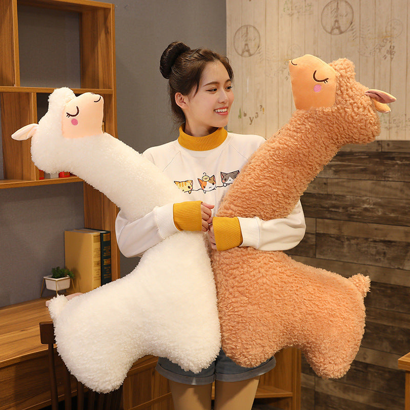 130CM Alpaca Pillow Plush Toys Cartoon Sheep Soft Stuffed Animal Dolls Mascot Birthday Xmas Gift Sleep Pillow