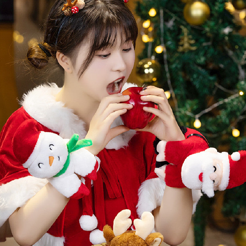 25CM Santa Claus/Snowman/Elk Plush Toy Dolls Stuffed Birthday Xmas Gifts For Kids Children Christmas Decor