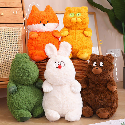 40CM Fat Dinosaur/Pig/Cat/Fox Stuffed Animals Dolls Plush Pillow Toys Mascot Kids Birthday Xmas Gift Home Decor