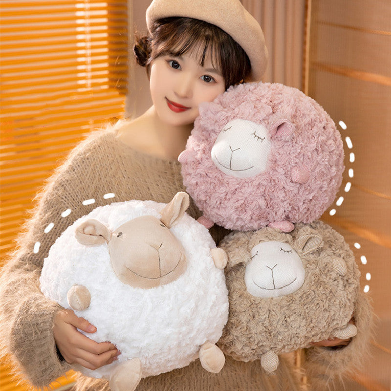 28CM Cute Round Sheep Plush Toys Stuffed Alpaca Animal Dolls For Kids Children Birthday Xmas Gift
