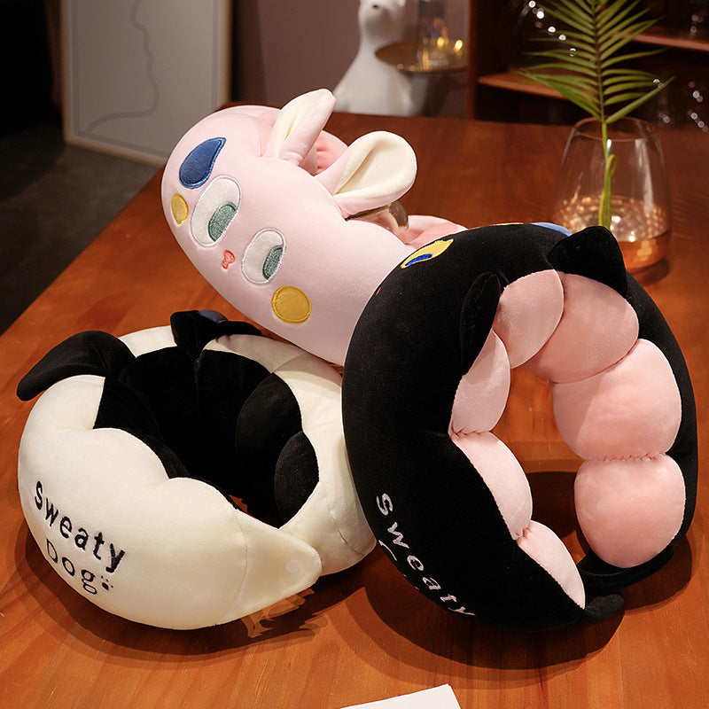 Cute Cartoon Big Eyes Soft Stuffed Animals U-Shaped Pillow Travel Cushion Birthday Xmas Gift