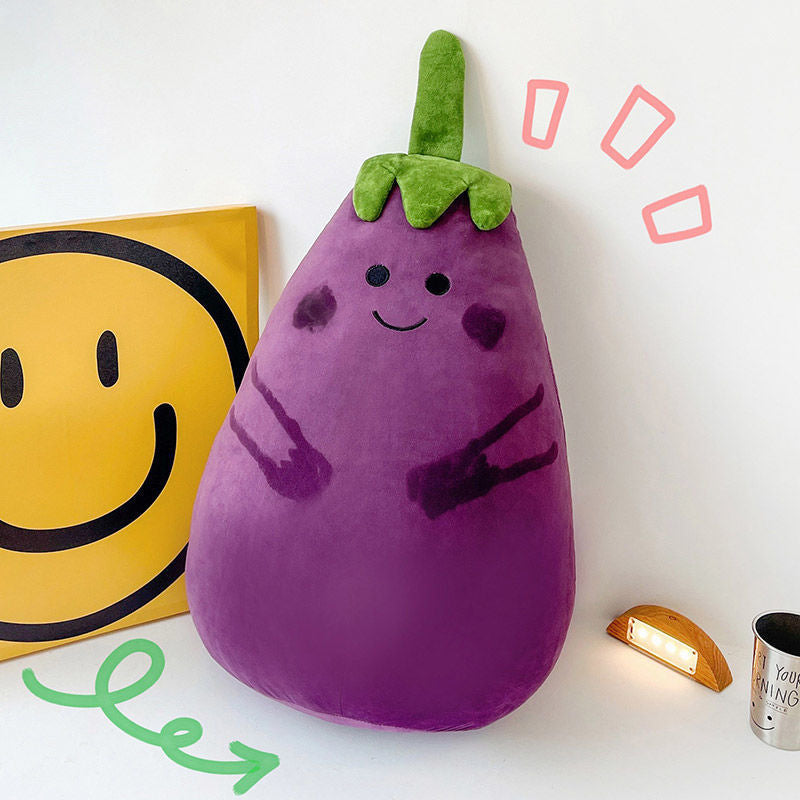 80CM Eggplant Vegetable Pillow Plush Toys Cartoon Soft Stuffed Dolls Mascot Birthday Xmas Gift Kitchen Decor
