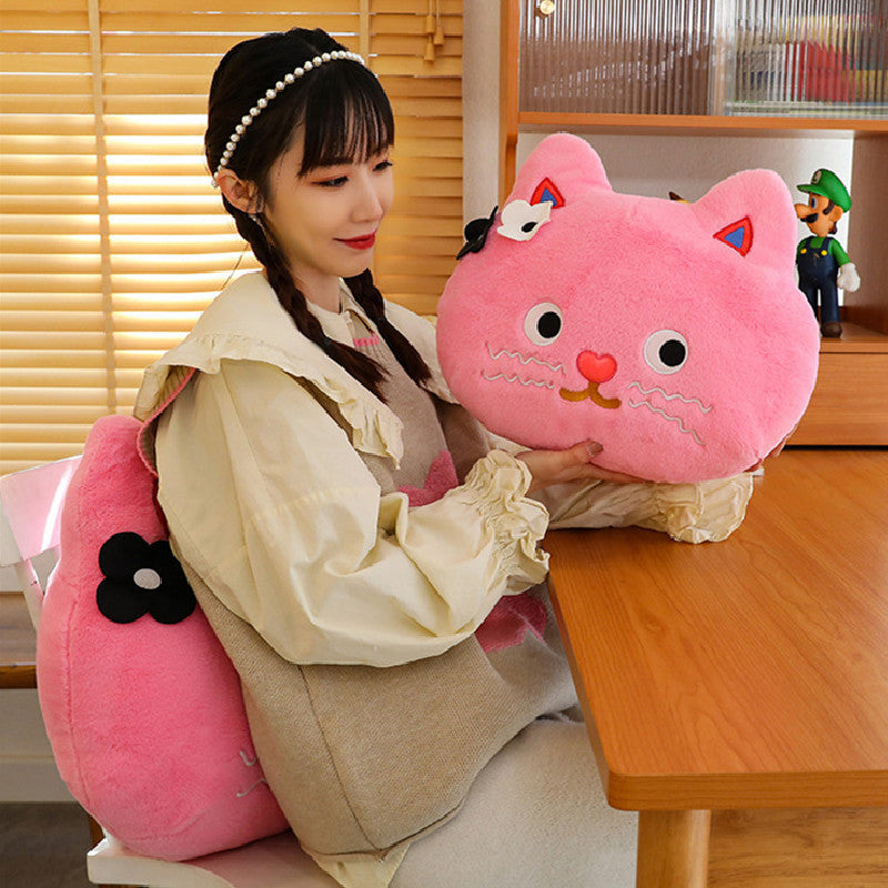 40CM Pink Cat Pillow Plush Toys Cartoon Soft Stuffed Animals Dolls Mascot Birthday Xmas Gift For Kids