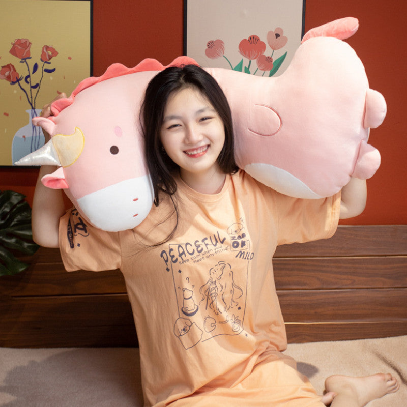 120CM Geese Dinosaur Giraffe Unicorn Sleep Pillow Plush Toys Cartoon Soft Stuffed Animal Dolls Mascot Birthday Xmas Gift