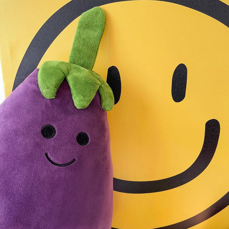80CM Eggplant Vegetable Pillow Plush Toys Cartoon Soft Stuffed Dolls Mascot Birthday Xmas Gift Kitchen Decor