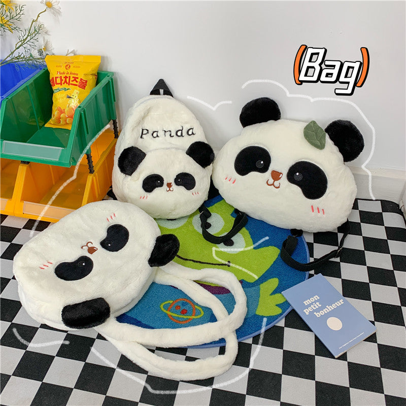 40CM Cute Panda Plush Shoulder Bags Crossbody Bag Backpack School Bags Rucksack Cartoon Soft Stuffed Gift