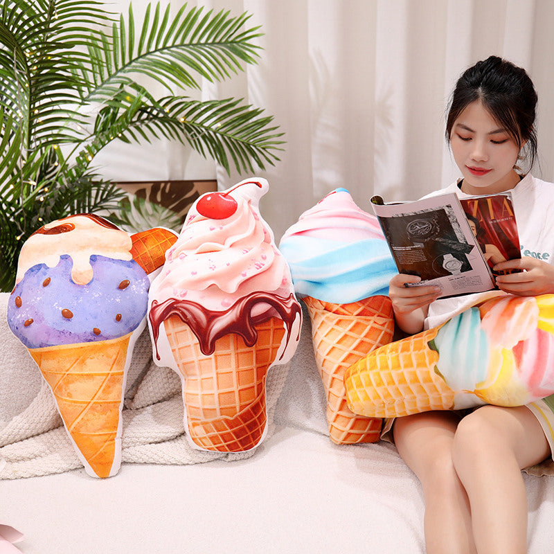 45CM Kawaii Fruit Ice Cream Dessert Dolls Soft Food Creative Simulation Plush Toy Stuffed Birthday Gift