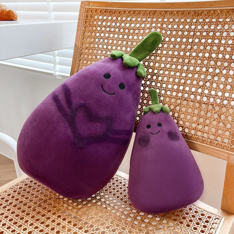 80CM Eggplant Vegetable Pillow Plush Toys Cartoon Soft Stuffed Dolls Mascot Birthday Xmas Gift Kitchen Decor