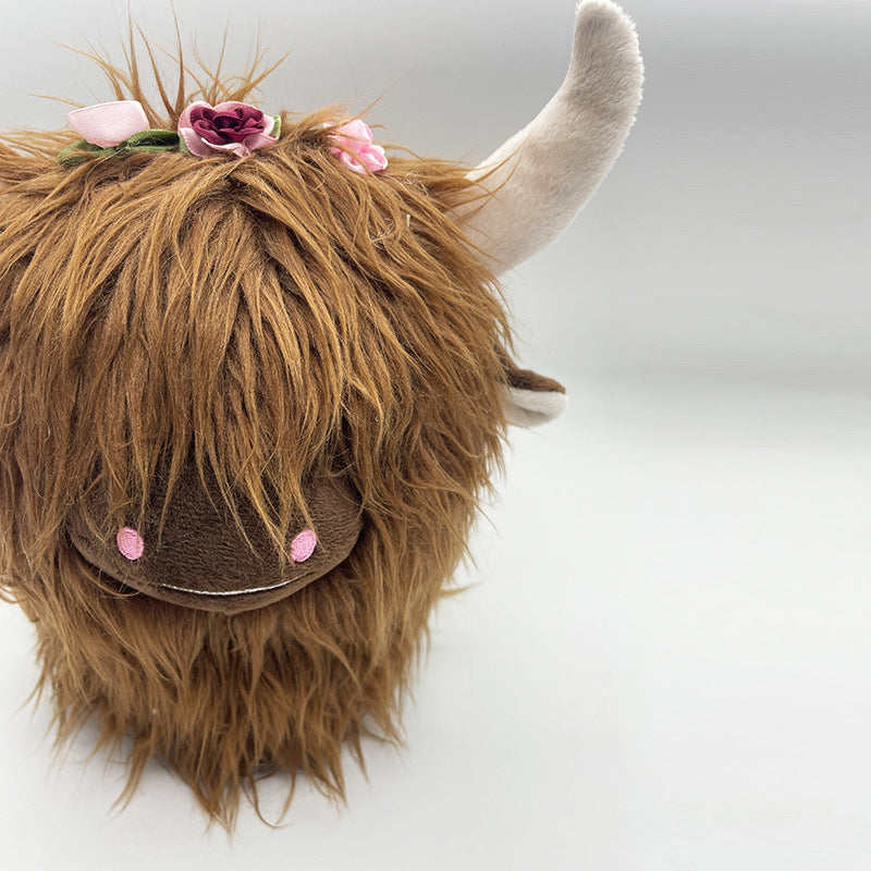 Cute Highland Cow Slippers Winter Warm Cozy Animal Fluffy House Slippers Plush Shoes For Adult