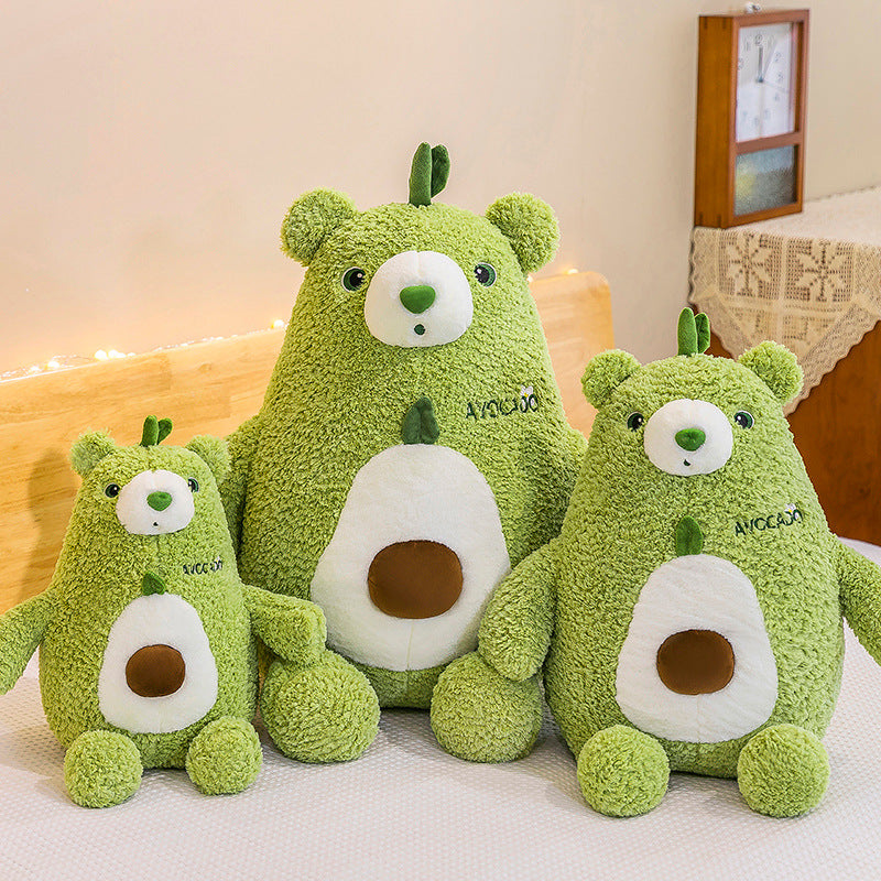 50CM Avocado Bear Pillow Soft Plush Toys Cartoon Stuffed Animals Dolls Mascot Kids Birthday Xmas Gift Home Decor