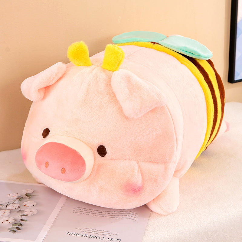 70CM Pink Pat Bee Pig Plush Toys Soft Stuffed Farm Animals Dolls For Kids Xmas Gift Home Decor