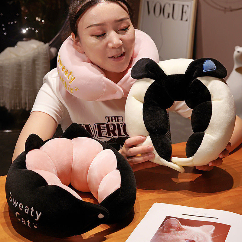 Cute Cartoon Big Eyes Soft Stuffed Animals U-Shaped Pillow Travel Cushion Birthday Xmas Gift