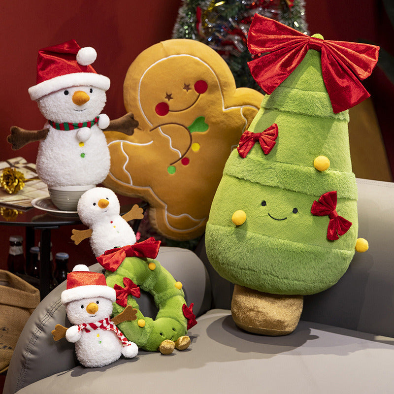 30CM Snowman Gingerbread Man Christmas Tree Plush Toy Dolls Stuffed Birthday Xmas Gifts For Kids Children Christmas Decor