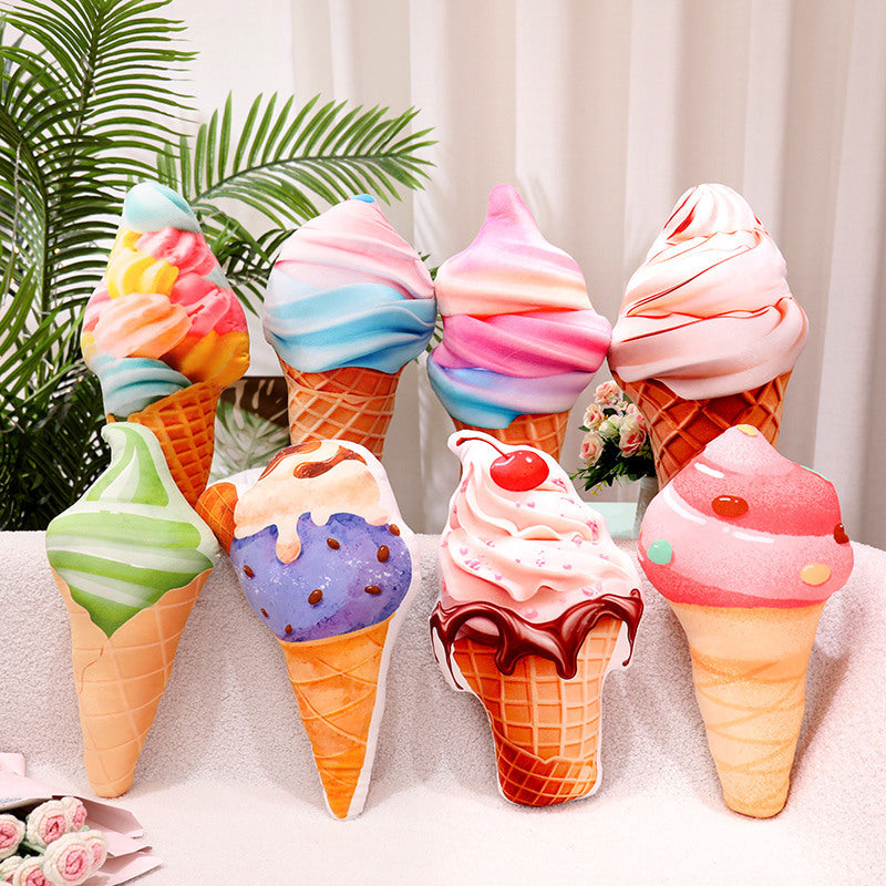 45CM Kawaii Fruit Ice Cream Dessert Dolls Soft Food Creative Simulation Plush Toy Stuffed Birthday Gift