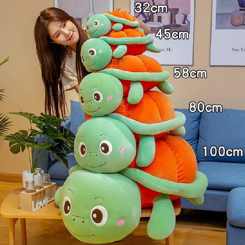 100CM Cartoon Plush Pumpkin Tortoise Big Eyes Turtle Pillow Soft Stuffed Animal Dolls Toy For Kids Baby Xmas Gifts