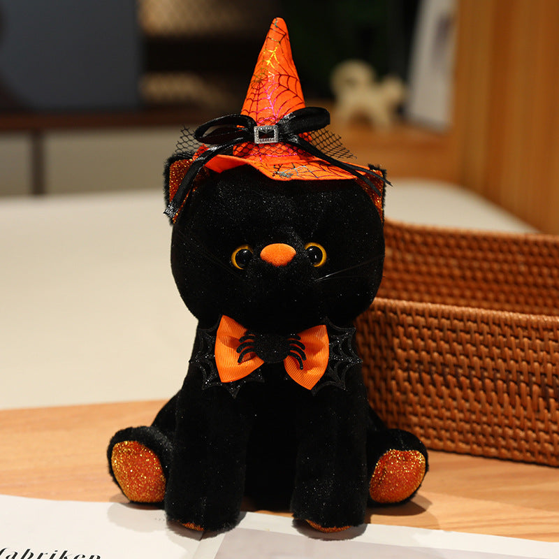 28CM Ghost Cat Plush Toys Cartoon Soft Stuffed Animals Dolls Mascot Birthday Xmas Gift Halloween Decor