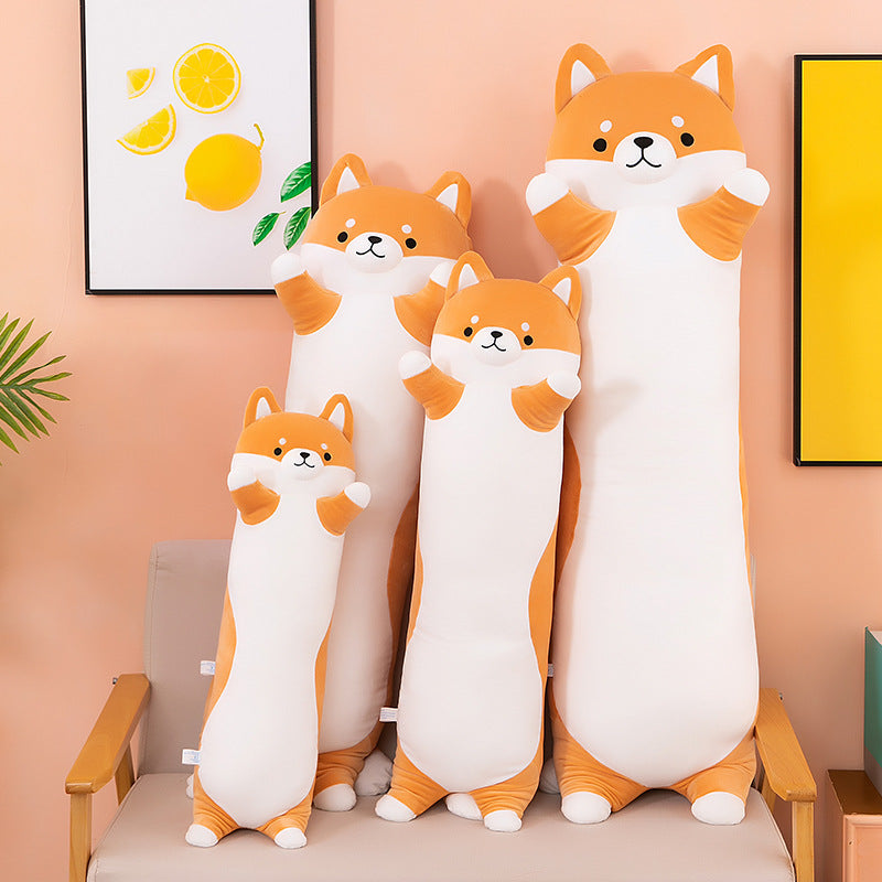 90CM Long Dog Plush Toys Long Body Pillow Cartoon Stuffed Animals Soft Doll Pillows Gifts For Kids Girls