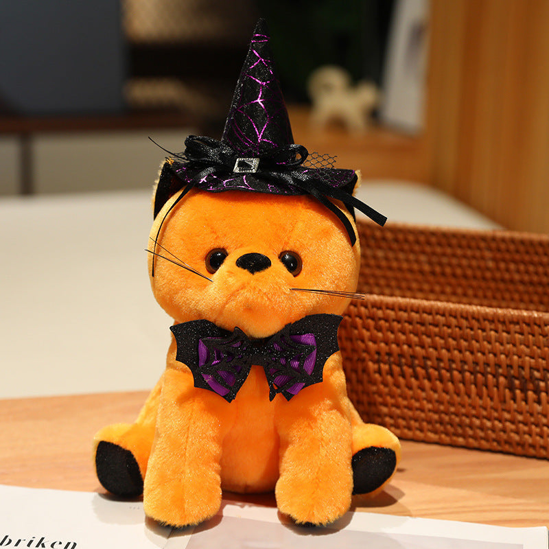 28CM Ghost Cat Plush Toys Cartoon Soft Stuffed Animals Dolls Mascot Birthday Xmas Gift Halloween Decor
