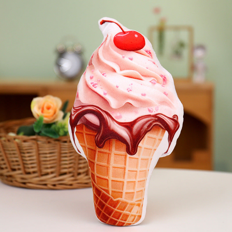 45CM Kawaii Fruit Ice Cream Dessert Dolls Soft Food Creative Simulation Plush Toy Stuffed Birthday Gift