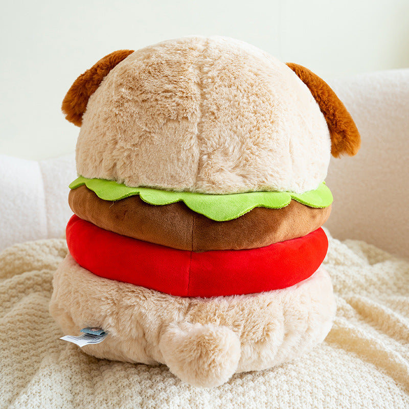 35CM Hamburger Dog Pet Food Soft Stuffed Animal Dolls For Kids Baby Mascot Birthday Xmas Gifts Home Decor