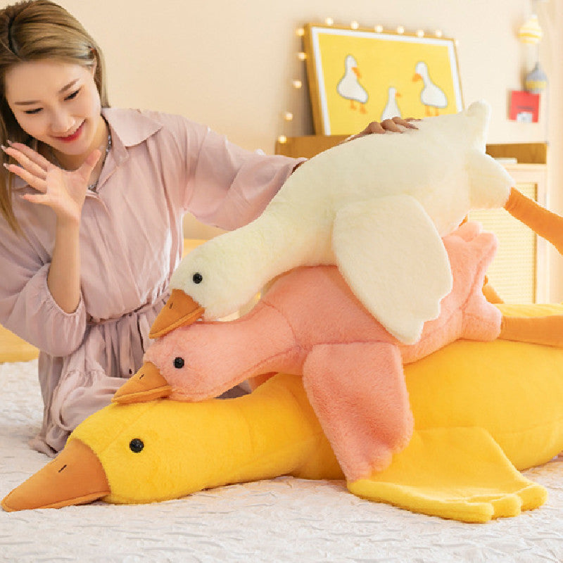 120CM Fat Geese Long Animal Pillow Plush Toys Cartoon Swan Soft Stuffed Dolls Mascot Birthday Xmas Gift
