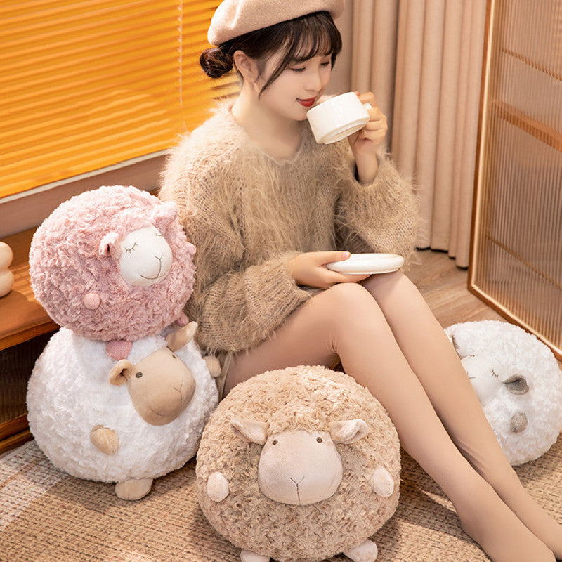 28CM Cute Round Sheep Plush Toys Stuffed Alpaca Animal Dolls For Kids Children Birthday Xmas Gift