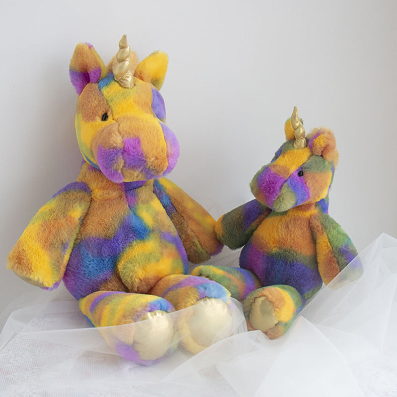 55CM Colorful Unicorn Stuffed Animal Pillows Toy Cartoon Soft Stuffed Animals Dolls Mascot Birthday Xmas Gift
