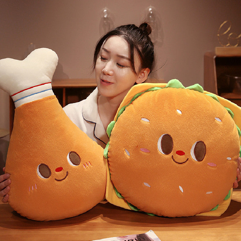 50CM Food Hamburger Drumstick Bread Soft Plush Pillow Toy Stuffed Dolls Birthday Gift Xmas Mascot Home Decor