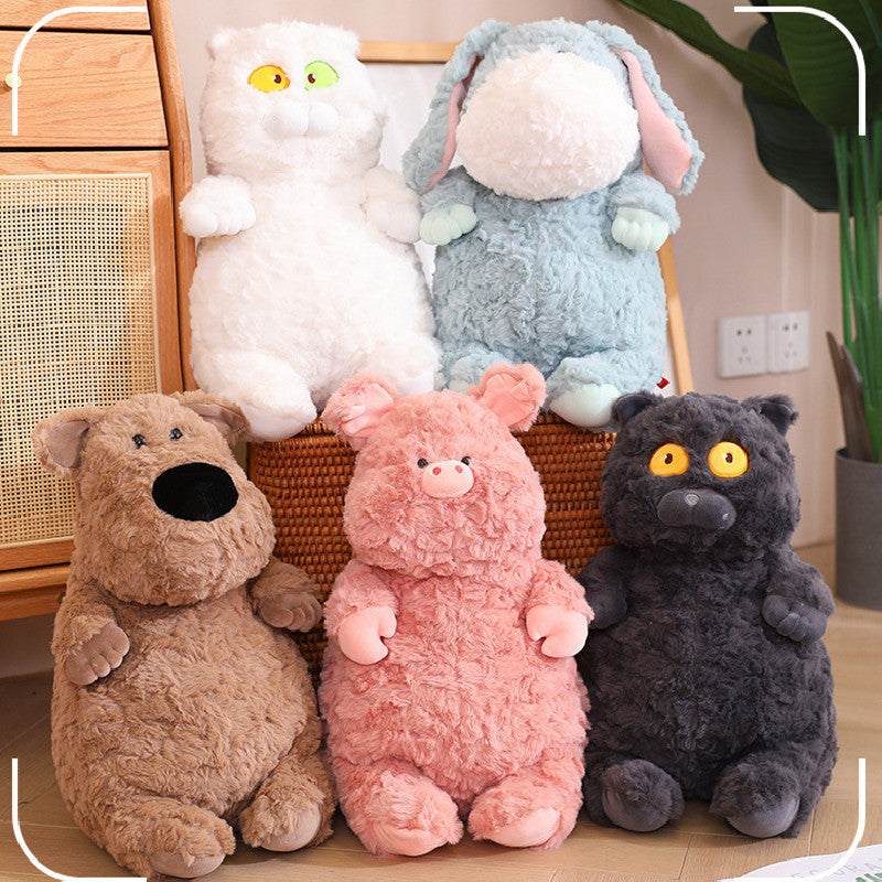 40CM Fat Dinosaur/Pig/Cat/Fox Stuffed Animals Dolls Plush Pillow Toys Mascot Kids Birthday Xmas Gift Home Decor