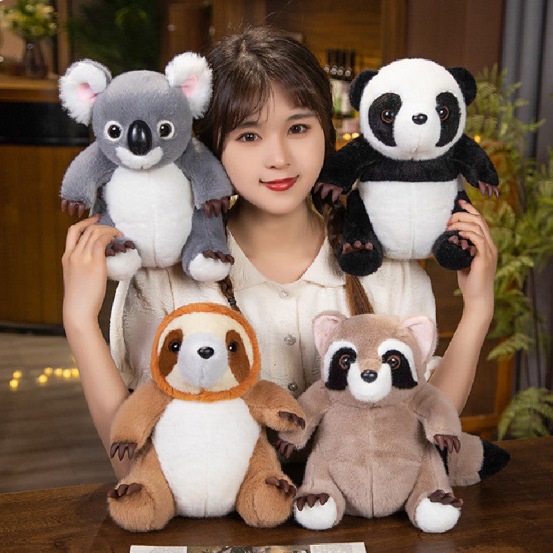 28CM Sloth Koala Panda Raccoon Animals Dolls Soft Toy Kawaii Toy Birthday Gift For Kids Baby Mascot Halloween Xmas Gifts