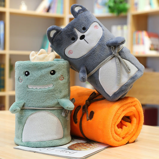 100CM Cartoon Dinosaur Dog Fluffy Security Blanket Soft Lovey Unisex Gifts Snuggle Toy Plush Stuffed Animals