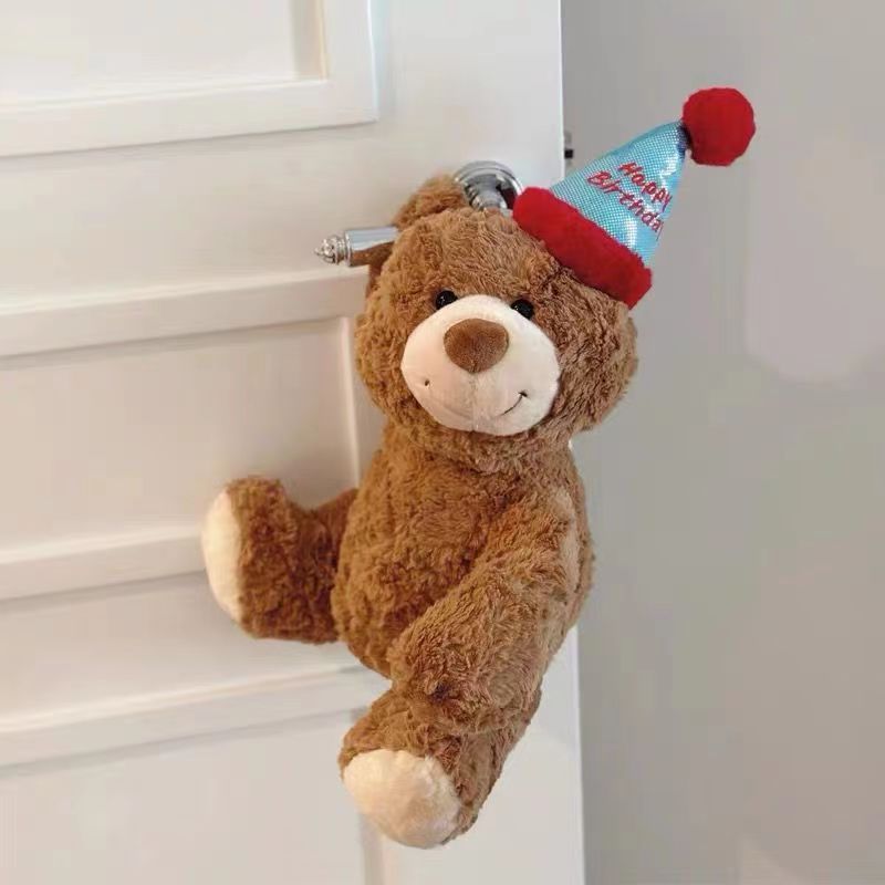 35CM Birthday Bear Plush Toys Cartoon Soft Stuffed Animals Dolls Mascot Xmas Kids Birthday Day Gift