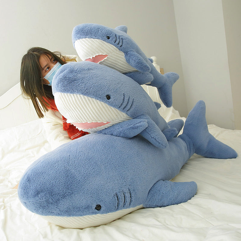 120CM Cute Fat Shark Whale Soft Sleep Pillow Plush Stuffed Toy Ocean Animals Dolls Mascot Birthday Xmas Gift