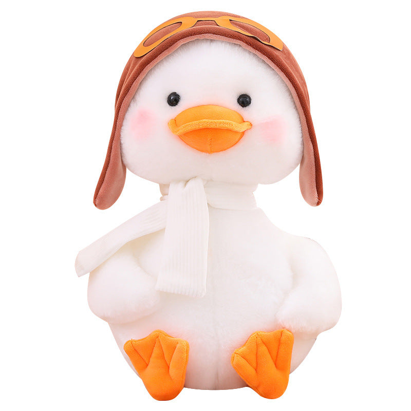 55CM Kawaii Duck With Scarf Hat Plush Toys Cartoon Geese Soft Stuffed Animal Dolls Mascot Birthday Xmas Gift