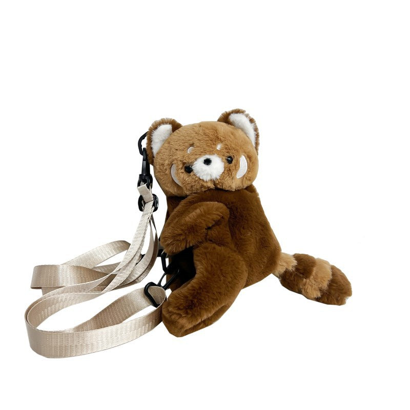45CM Red Panda Raccoon Plush Shoulder Bags Crossbody Bag Backpack School Bags Rucksack Cartoon Soft Stuffed Gift