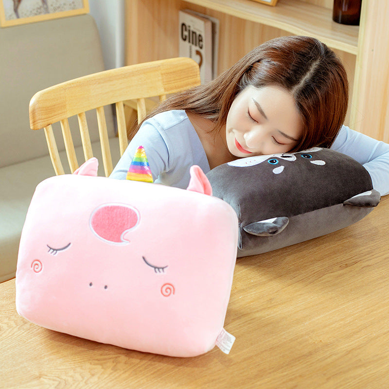 32CM Crocodile Carrot Strawberry Unicorn Plush Hand Warmers Bag Cute Cartoon Soft Animals Dolls Pillow Winter Expressive Gift