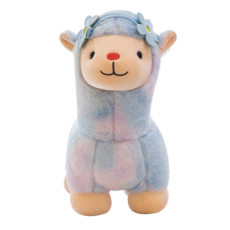 55CM Kawaii Rainbow Alpaca Pillow Plush Toy Soft Llama Stuffed Animal Sheep Dolls Birthday Gift For Kids Baby Mascot Xmas Gifts