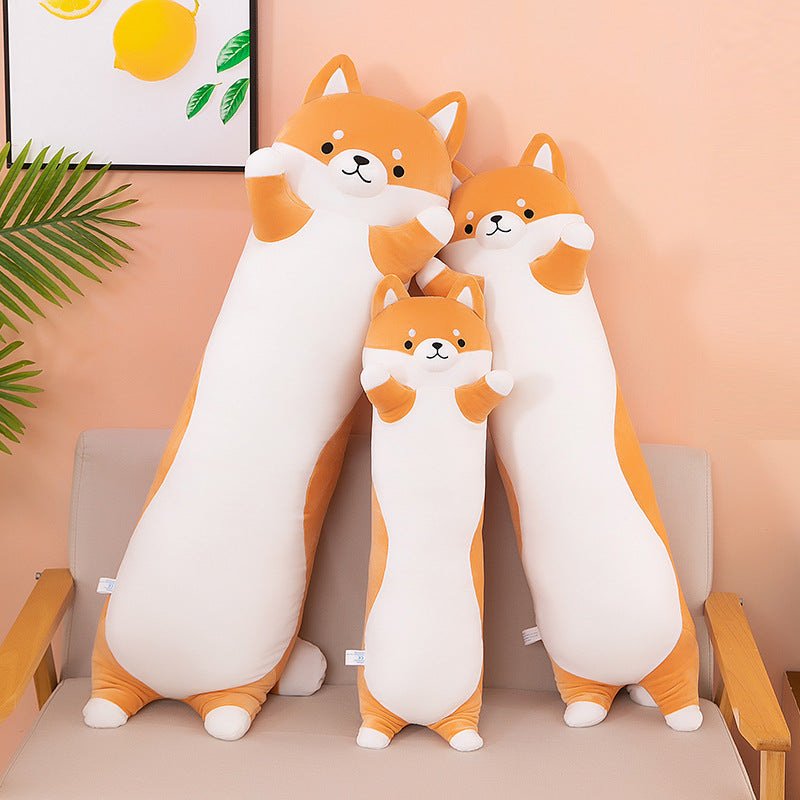 90CM Long Dog Plush Toys Long Body Pillow Cartoon Stuffed Animals Soft Doll Pillows Gifts For Kids Girls