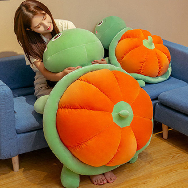100CM Cartoon Plush Pumpkin Tortoise Big Eyes Turtle Pillow Soft Stuffed Animal Dolls Toy For Kids Baby Xmas Gifts
