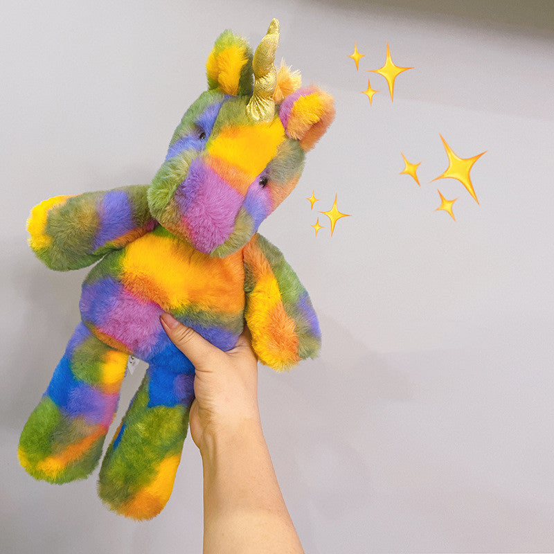 55CM Colorful Unicorn Stuffed Animal Pillows Toy Cartoon Soft Stuffed Animals Dolls Mascot Birthday Xmas Gift