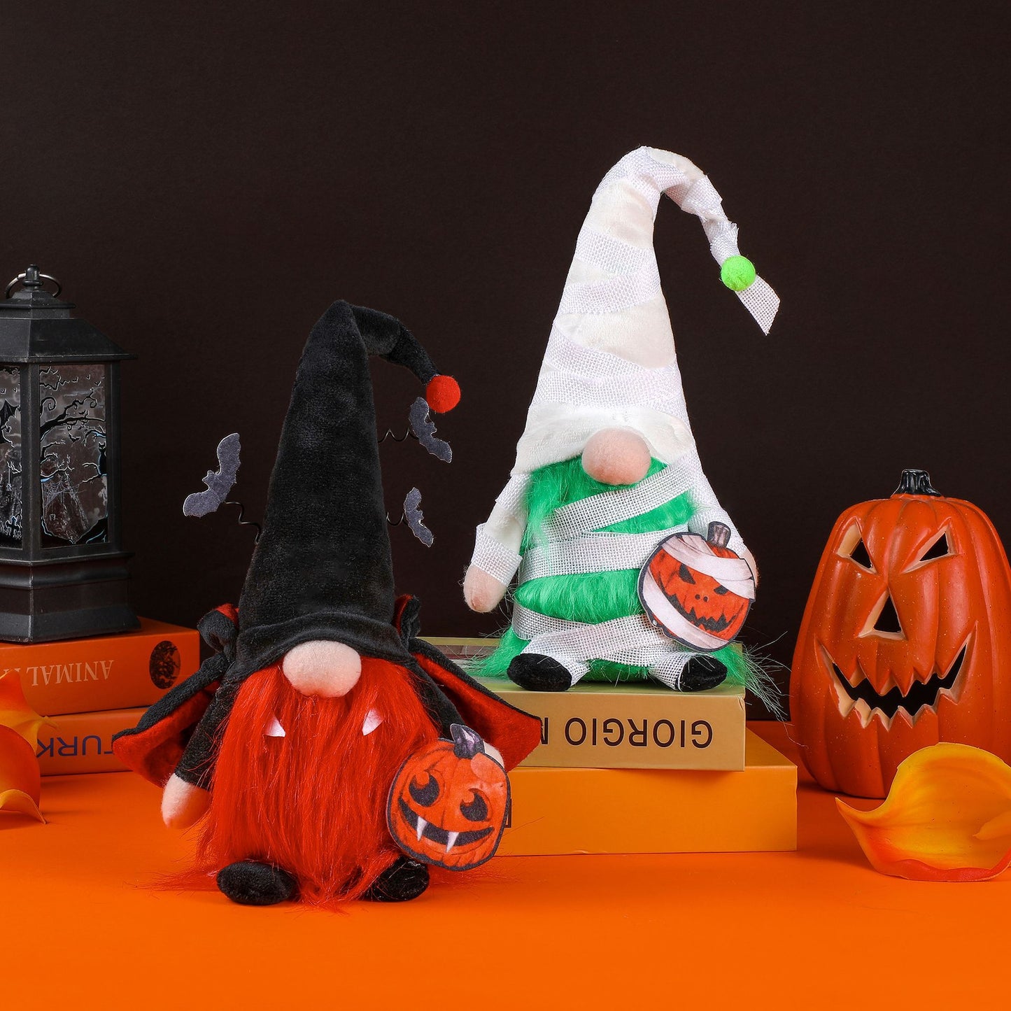 31CM Halloween Vampire Pumpkin Bandage The Gnome Figurine Dolls Toy Xmas Gifts Mascot Festival Home Decor
