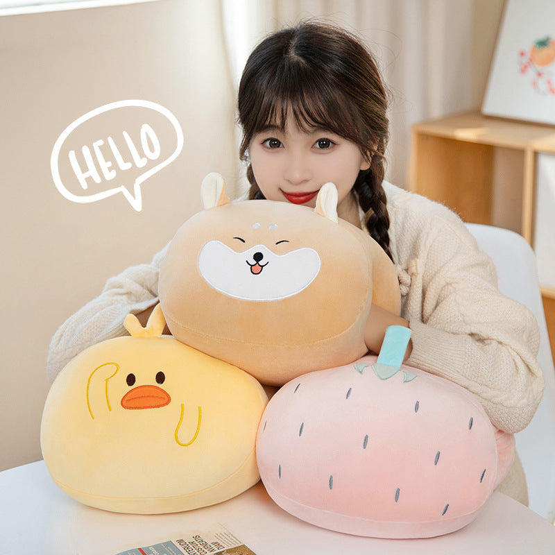 23CM Animals Dolls Cute Cartoon Plush Dinosaur Hand Warmers Bag Soft Plush Pillow Winter Expressive Gift For Kids Adult