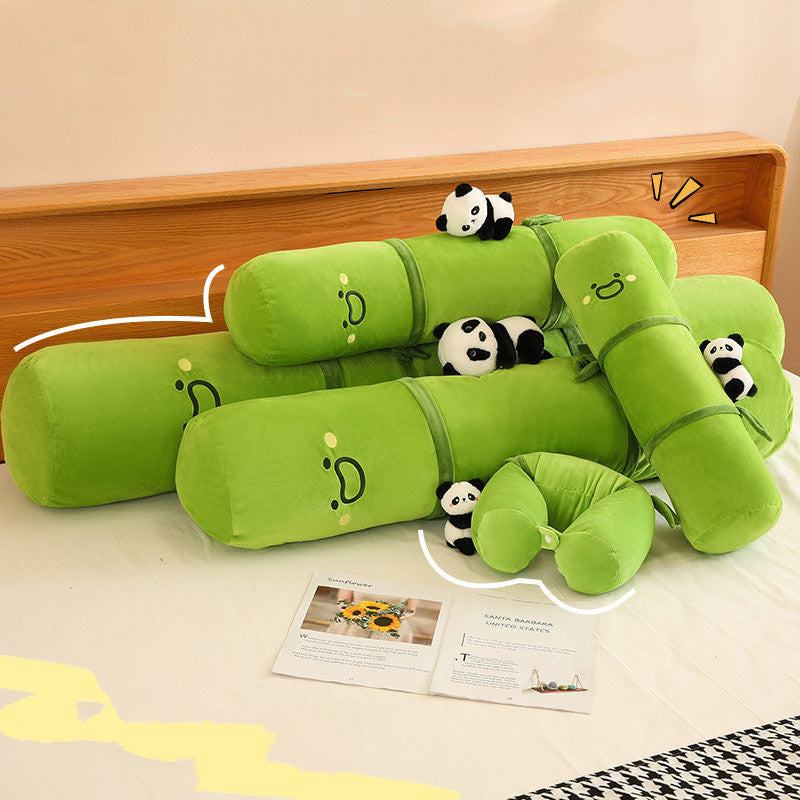 105CM Panda Bamboo Long Body Dolls Soft Stuffed Animals U-Shaped Pillow Travel Cushion Neck Pillow Birthday Xmas Gift