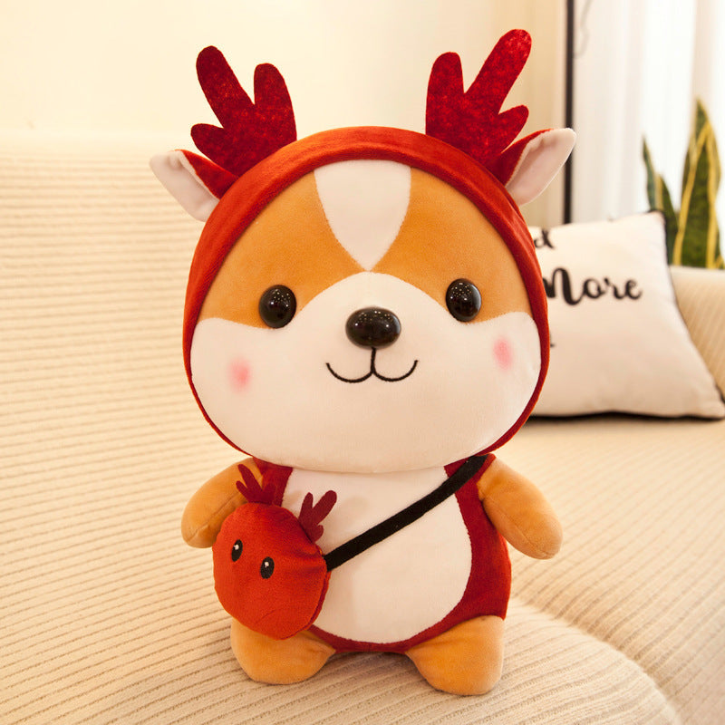 Lovely Deer Squirrel Toys Soft Dolls Kawaii Stuffed Animals Christmas Elk Dolls Birthday Gift For Kids Baby Mascot Halloween Gifts