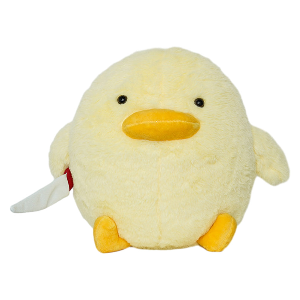 28CM Yellow Duck With Knife Cosplay Plush Toys Cartoon Soft Stuffed Dolls Mascot Birthday Xmas Gift